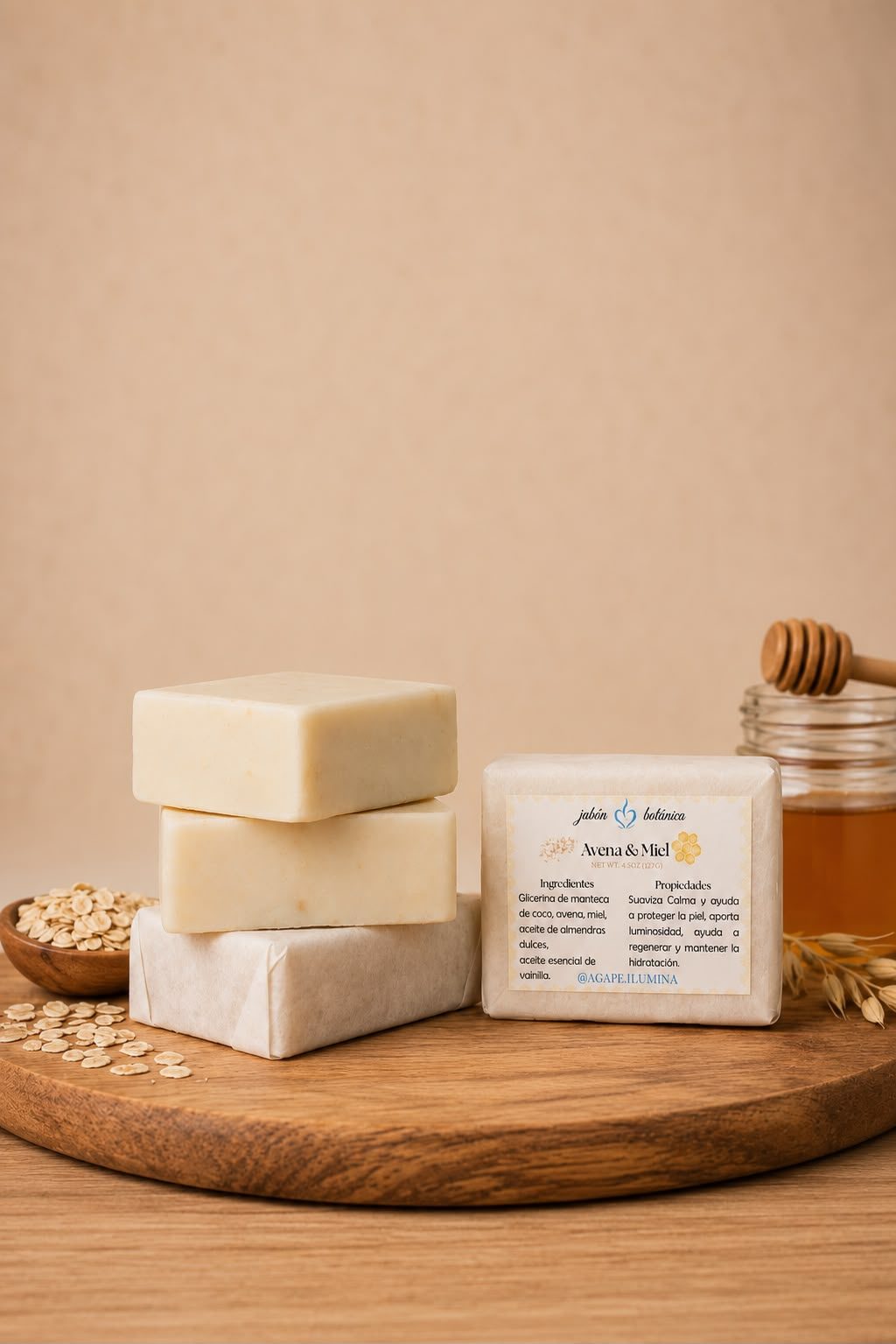 Jabón Avena & Miel en barra